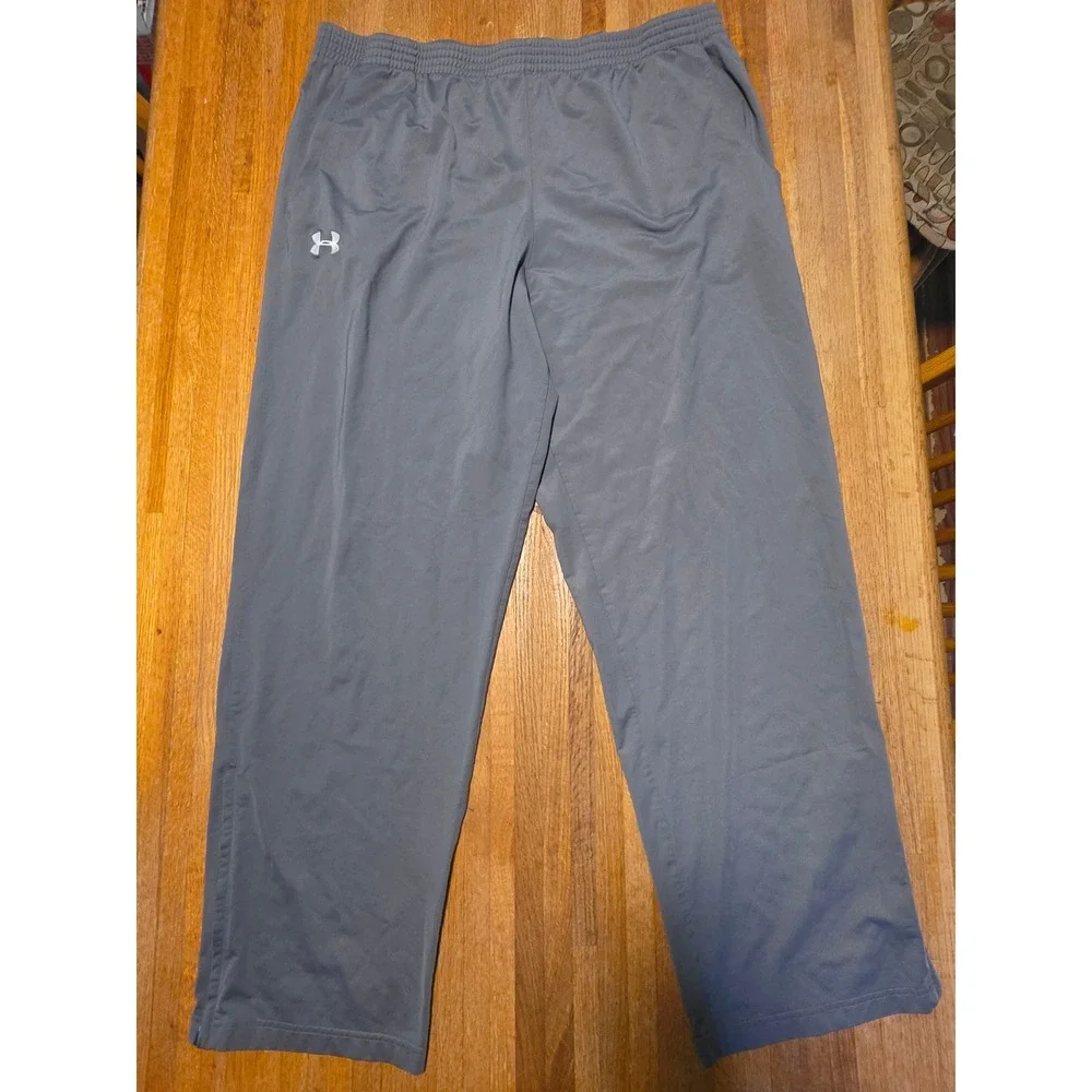 Under Armour Mens XXL Gray Straight Leg Drawstring Athletic Track Training Pants